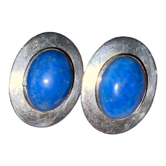 JJ Sterling, Johnny Johnson Jewelry - Pierced Earrings Lapis Lazuli JJ Sterling Silver Johnny Johnson Navajo Native Am